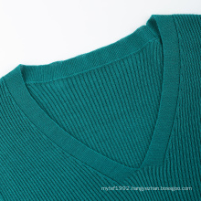 20ALSW021  pullover knitwear sweater women seamless wholegarment sweater woolen v neck ribbed stretch